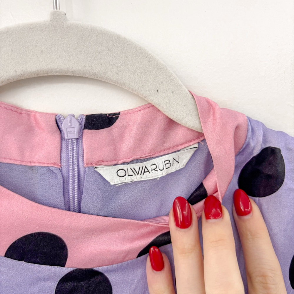 Olivia Rubin Marley Dress Silk Polka Dot Long Sleeve - Picture 8 of 13